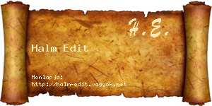 Halm Edit névjegykártya